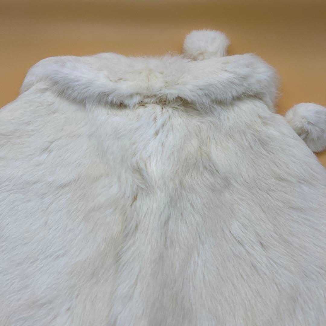 ベビー　ファーケープ　ポンチョ　アイボリー