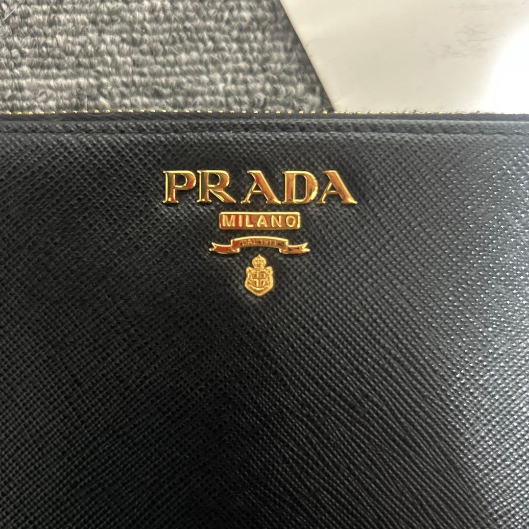 PRADA ブラック レザー 長財布 保存袋付き