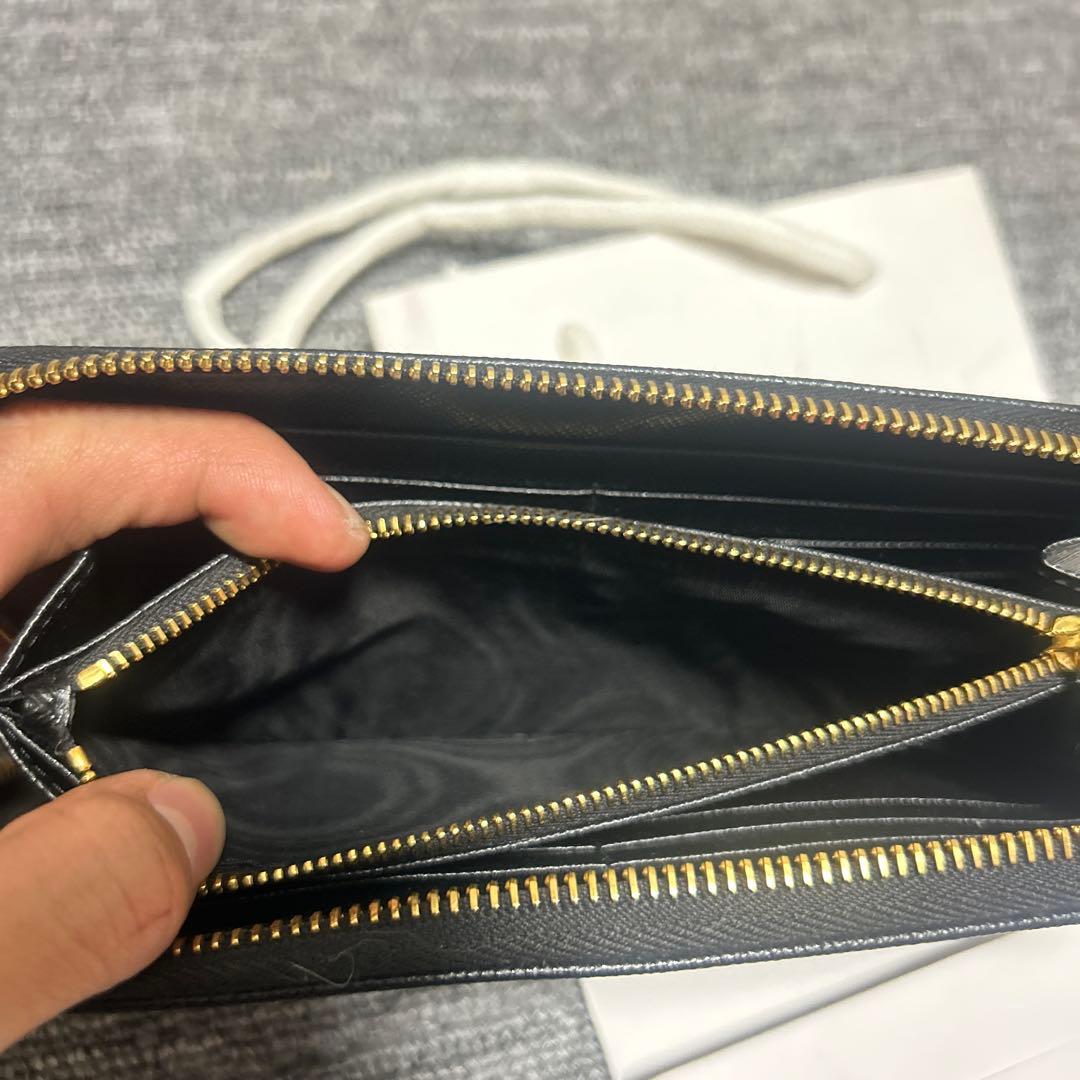 PRADA ブラック レザー 長財布 保存袋付き