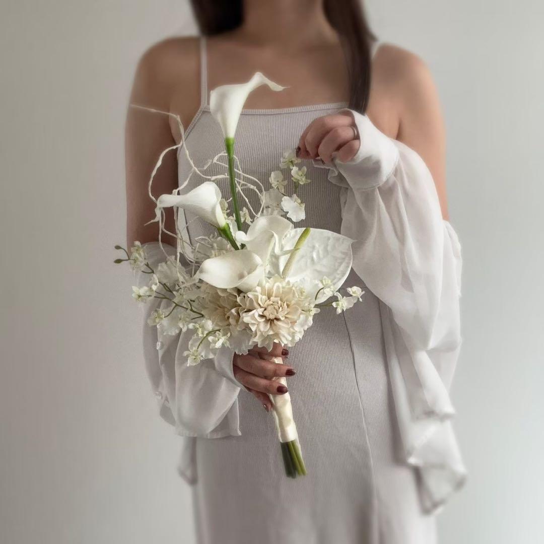 アーティフィシャルフラワーブーケ　ウェディングブーケ　和装 ブーケ　造花ブーケ