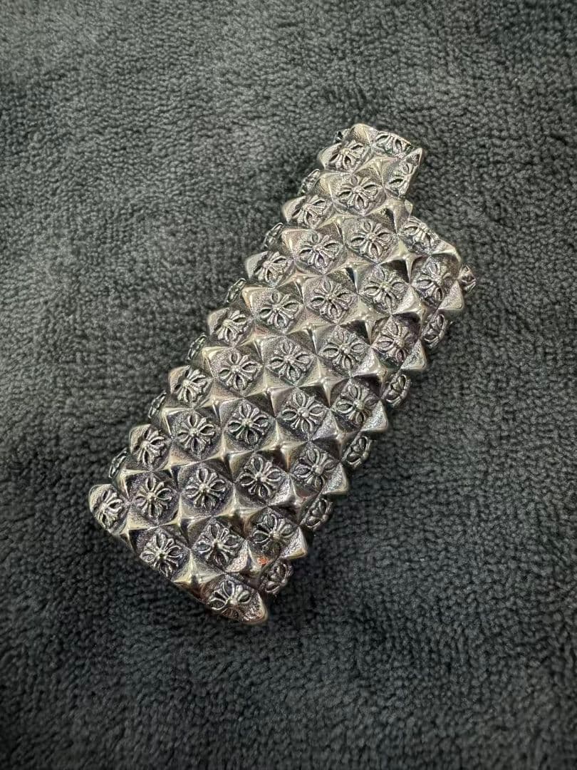 シルバー 925刻印 BIG ショートライター　ケース　フローラル　タイニー