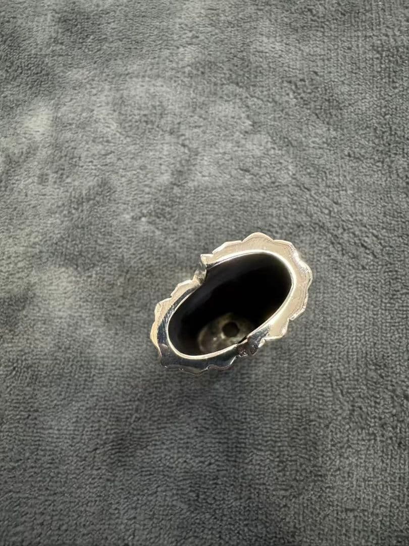 シルバー 925刻印 BIG ショートライター　ケース　フローラル　タイニー