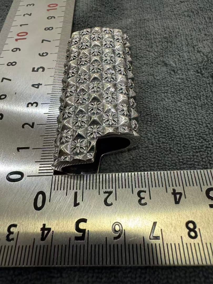 シルバー 925刻印 BIG ショートライター　ケース　フローラル　タイニー