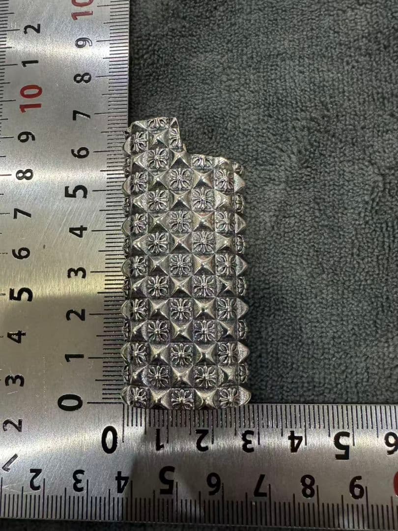 シルバー 925刻印 BIG ショートライター　ケース　フローラル　タイニー