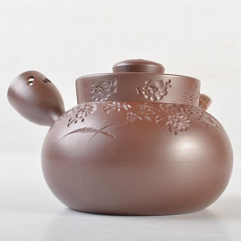 煎茶道具　萬古焼　伊藤実山作　急須　茶壷　共箱　C　R7256