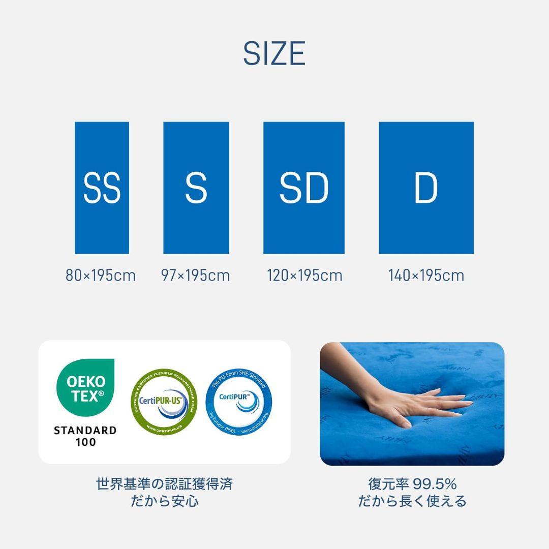 MLILY　折りたたみマットレス　寝返りをサポートするボリューム優反発マットレス