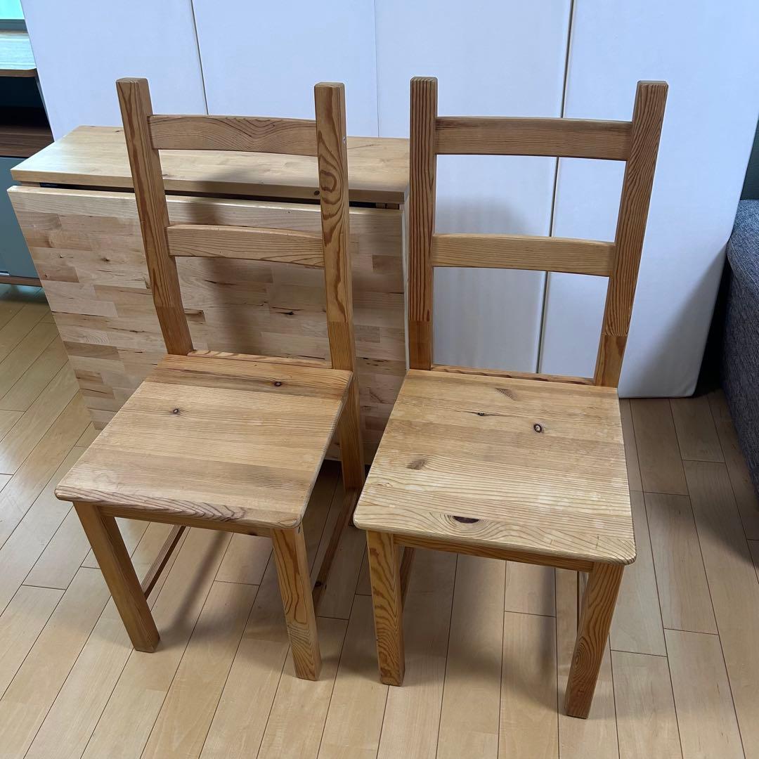 IKEA NORDENノールデン 折り畳みダイニングテーブル　チェア2バタフライ