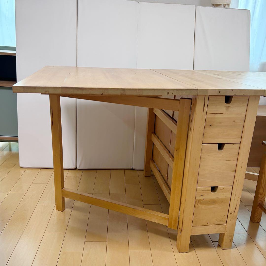 IKEA NORDENノールデン 折り畳みダイニングテーブル　チェア2バタフライ
