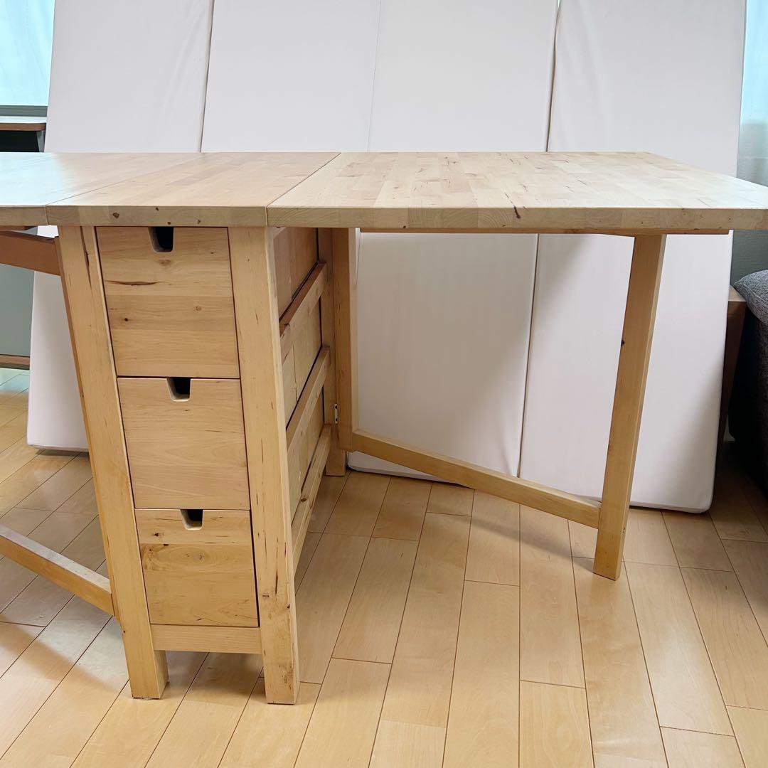 IKEA NORDENノールデン 折り畳みダイニングテーブル　チェア2バタフライ