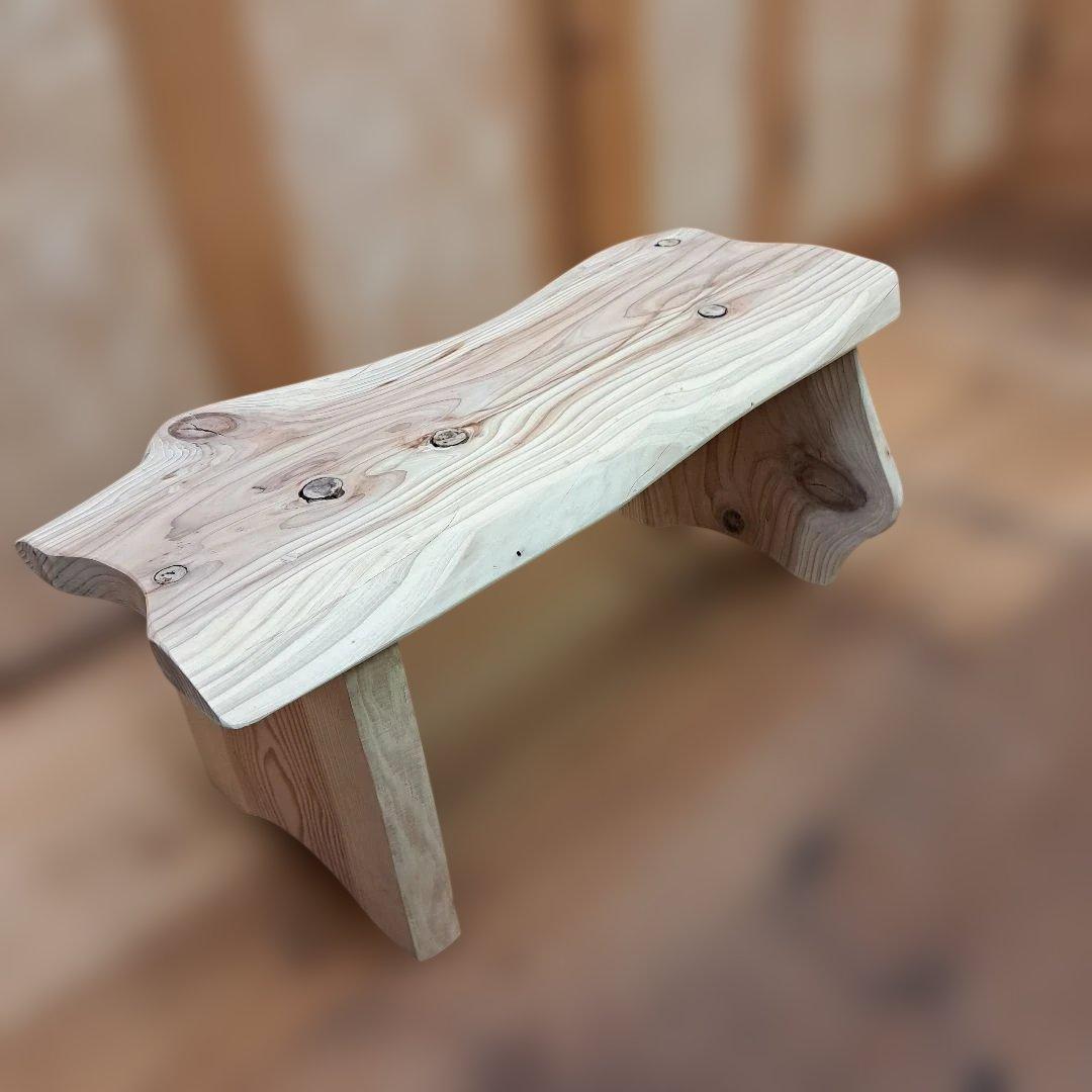 杉無垢 自然な形状 椅子 チェアー 腰掛け 植物置き台 テーブル