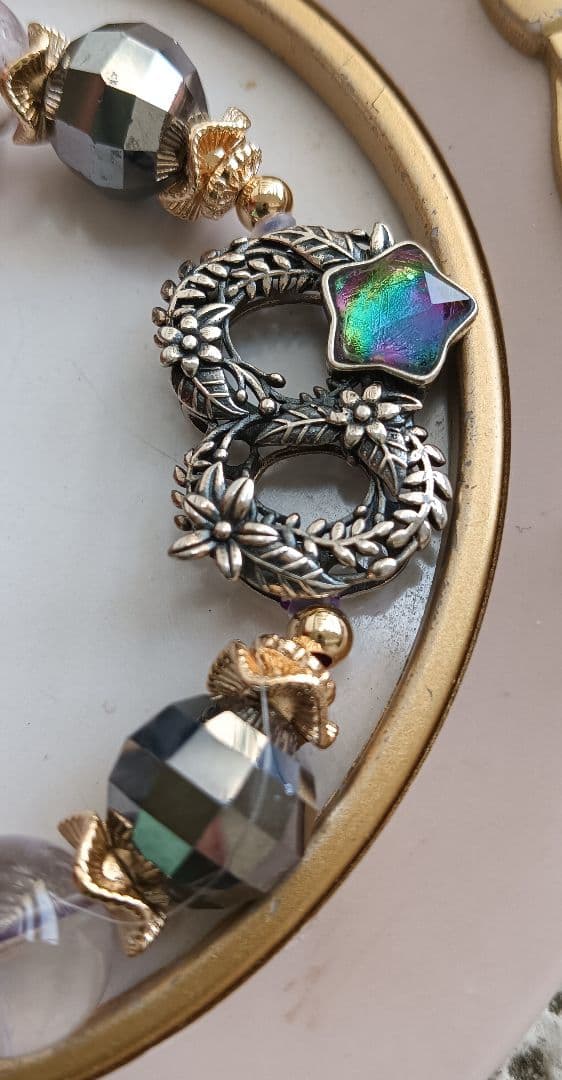 激レア！レインボーカラーのギベオンのパーツ、テラヘルツスイカ、ボリビアアメジスト