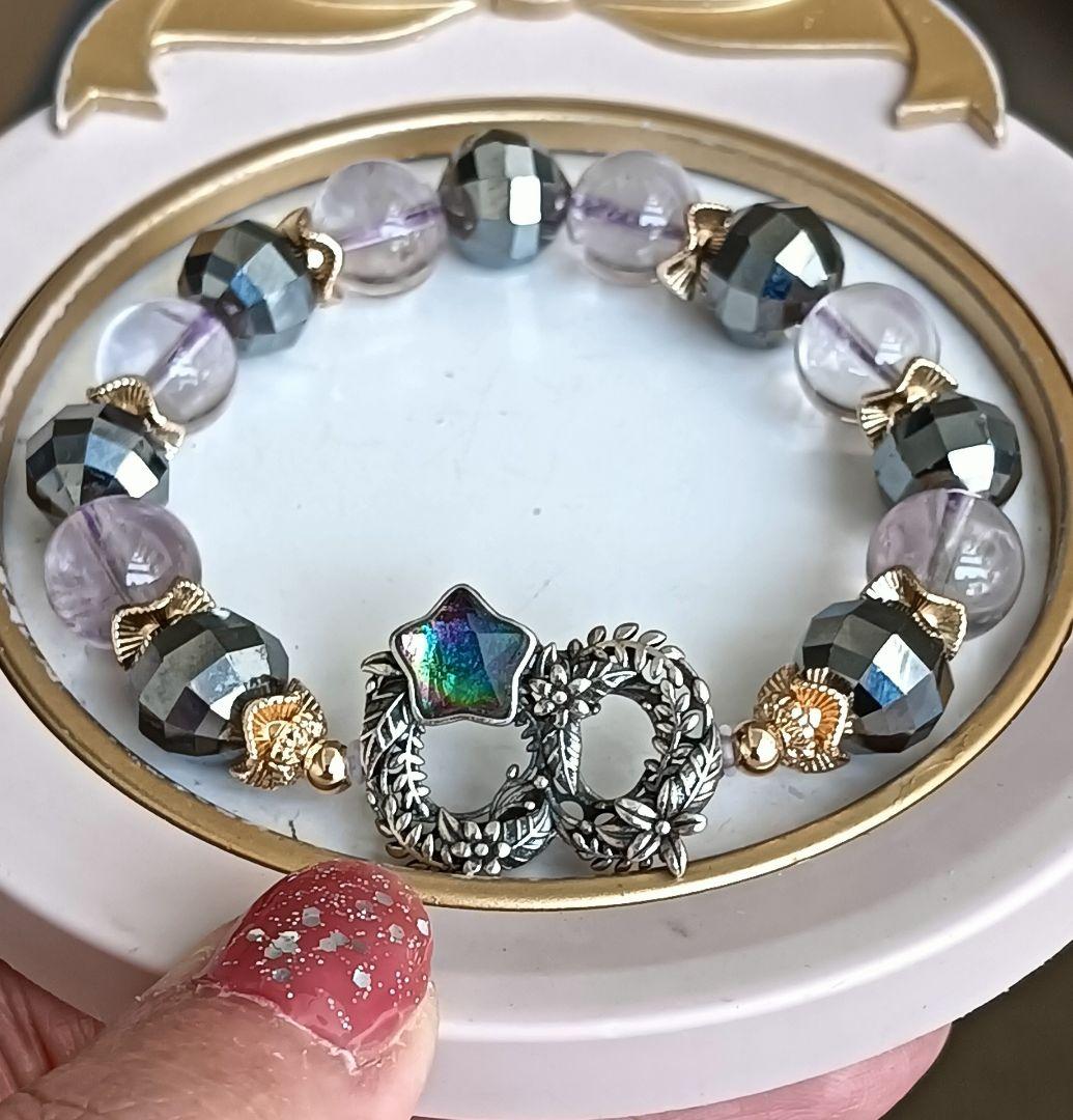 激レア！レインボーカラーのギベオンのパーツ、テラヘルツスイカ、ボリビアアメジスト