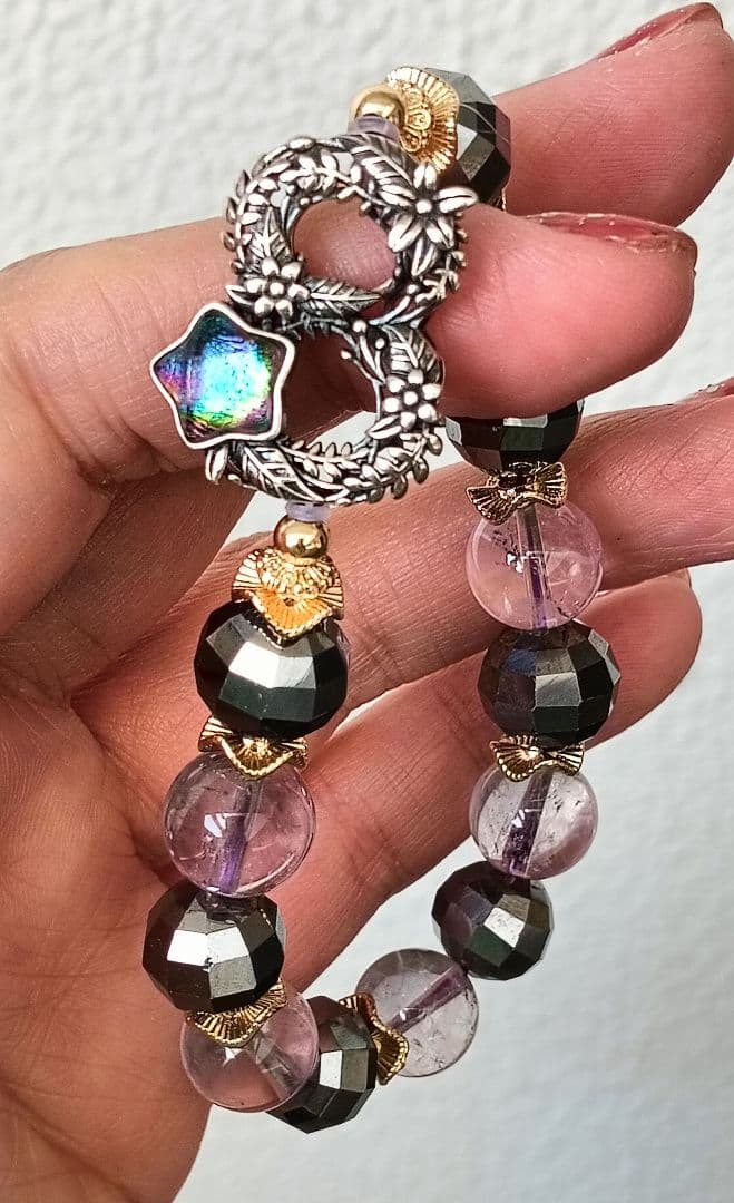 激レア！レインボーカラーのギベオンのパーツ、テラヘルツスイカ、ボリビアアメジスト