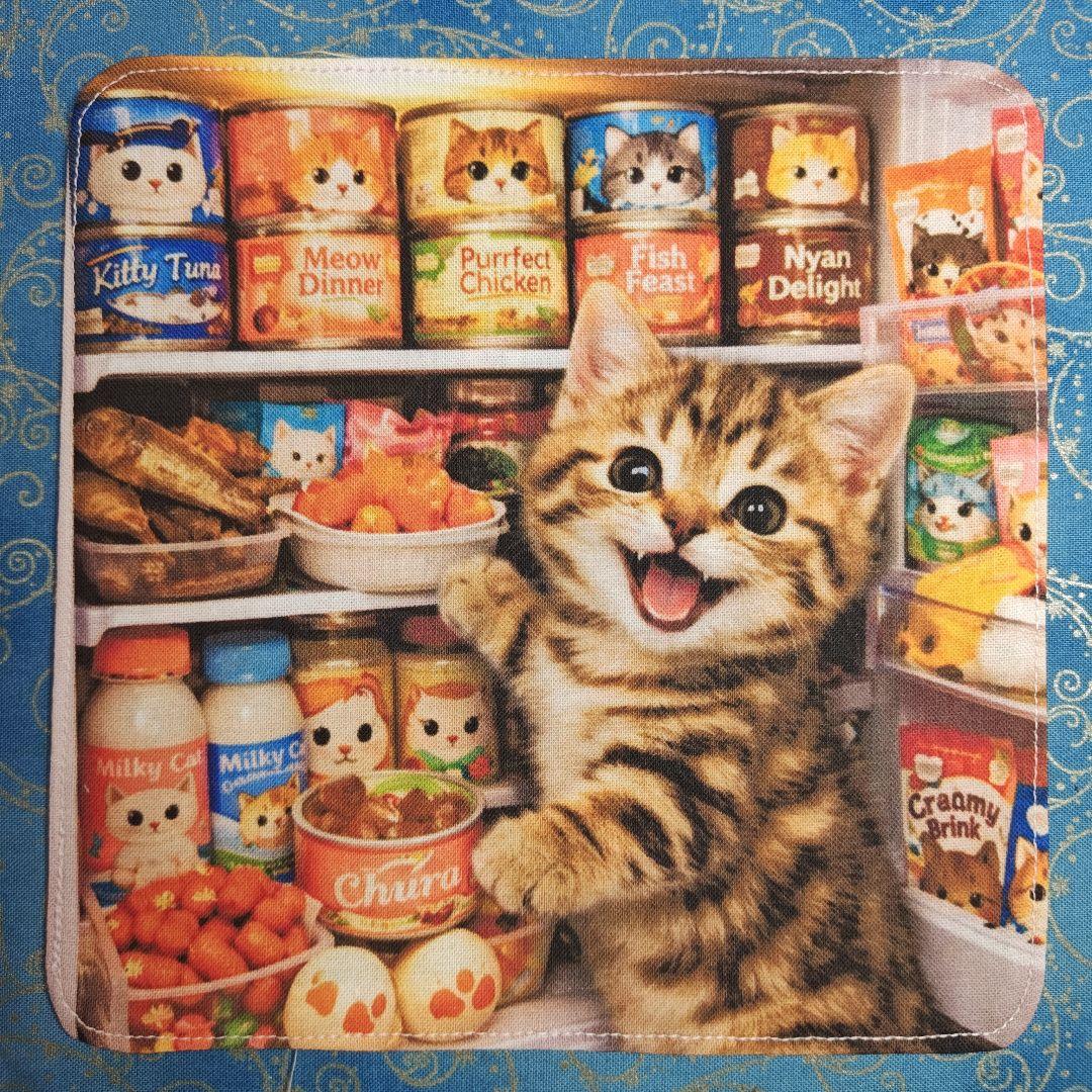 ネコッコ　ハンカチ　ねこちゃん柄　ハンドメイド　3/11