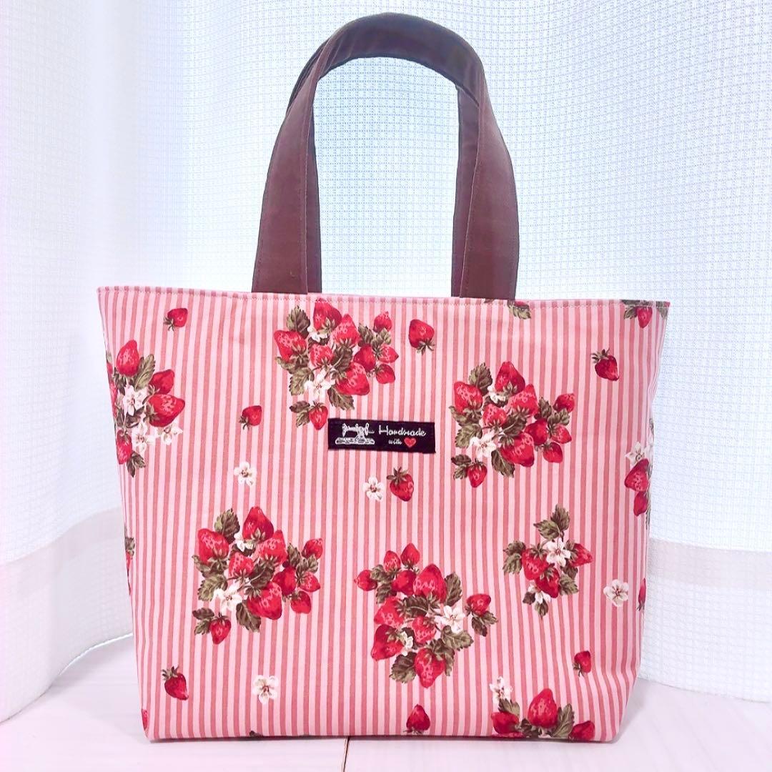 ★ブラウン③★ ハンドメイドトートバッグ　ポーチ ペンケース H93