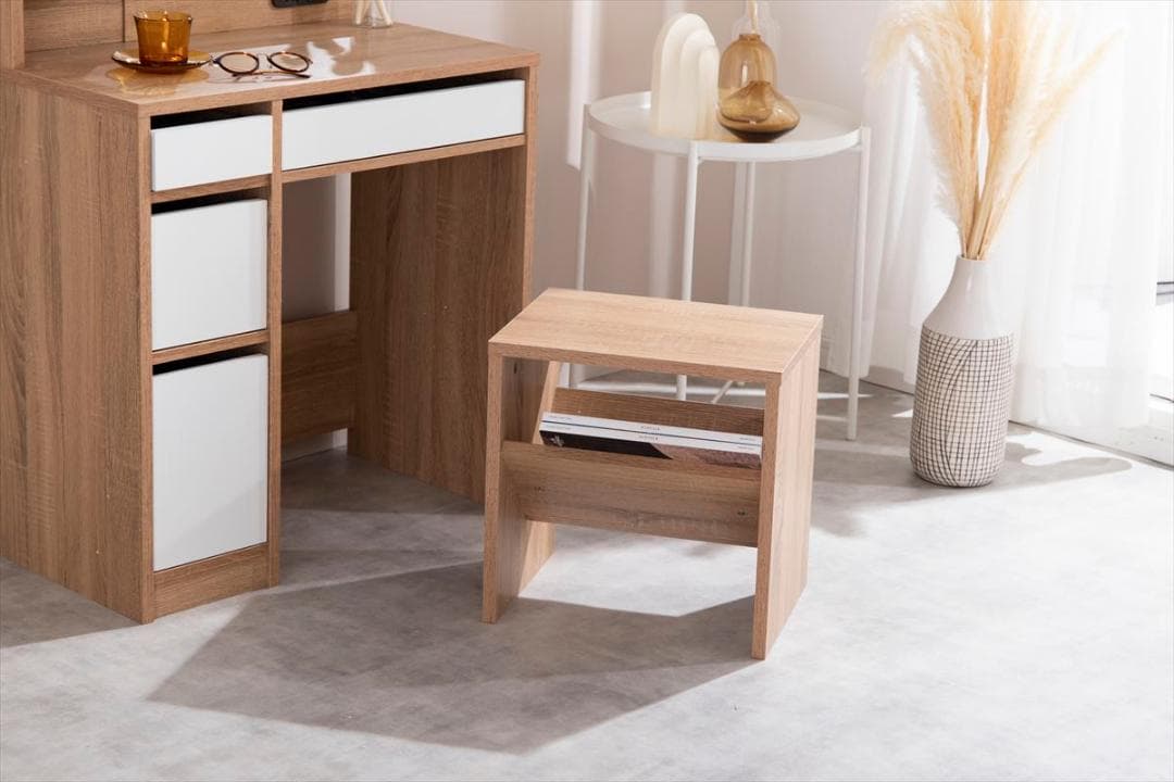 ドレッサーセット ホワイトｘナチュラルのバイカラーが素敵