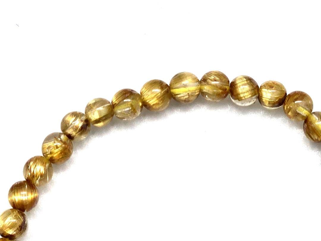 特価セール！天然タイチンルチルクォーツ ブレスレット 4.5-5mm 17cm