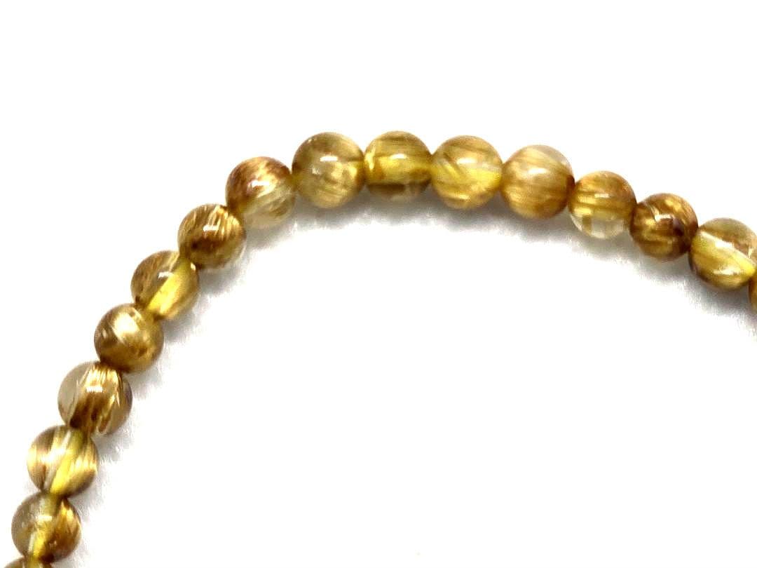 特価セール！天然タイチンルチルクォーツ ブレスレット 4.5-5mm 17cm