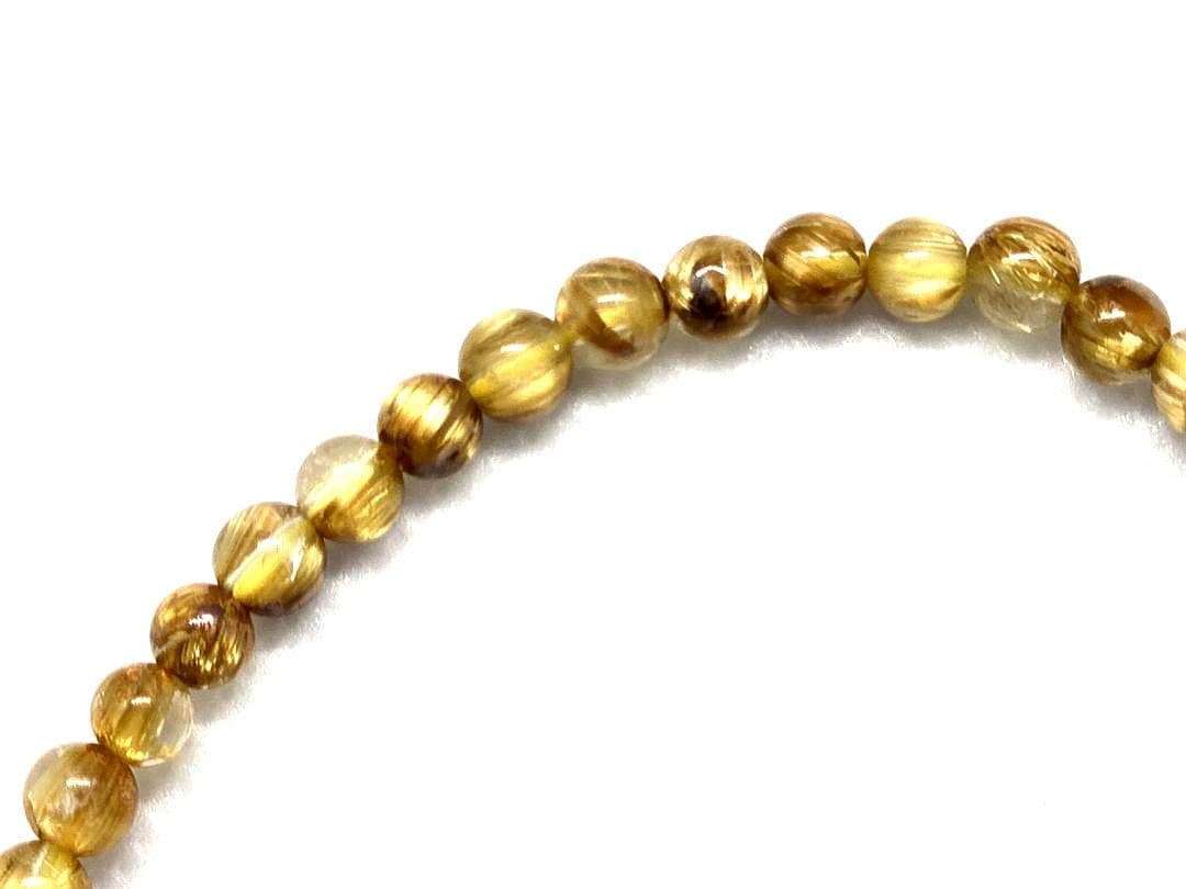 特価セール！天然タイチンルチルクォーツ ブレスレット 4.5-5mm 17cm