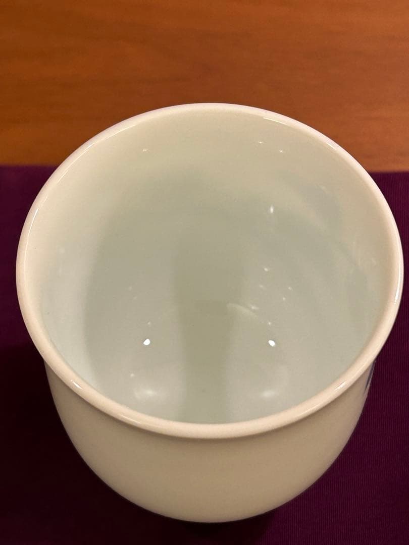 十四代 柿右衛門 染錦 柿文 湯呑 大 共箱 栞