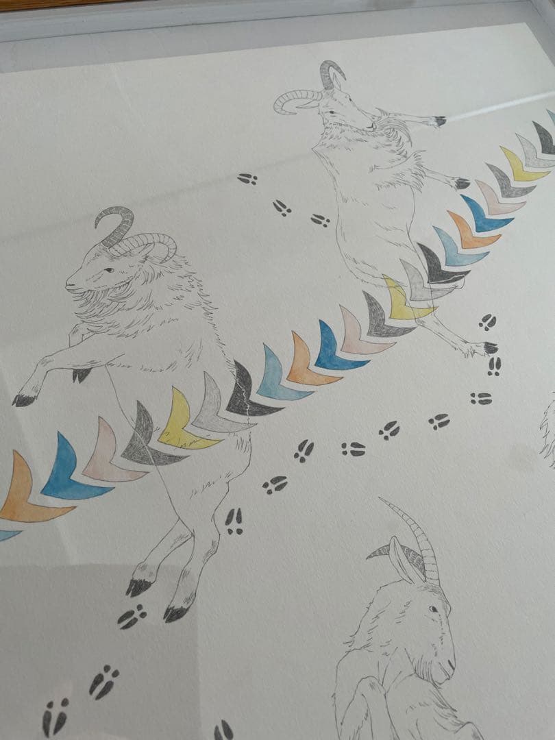 ◆原画 一点物 ミナペルホネン 元永彩子 額装作品 サイン入り