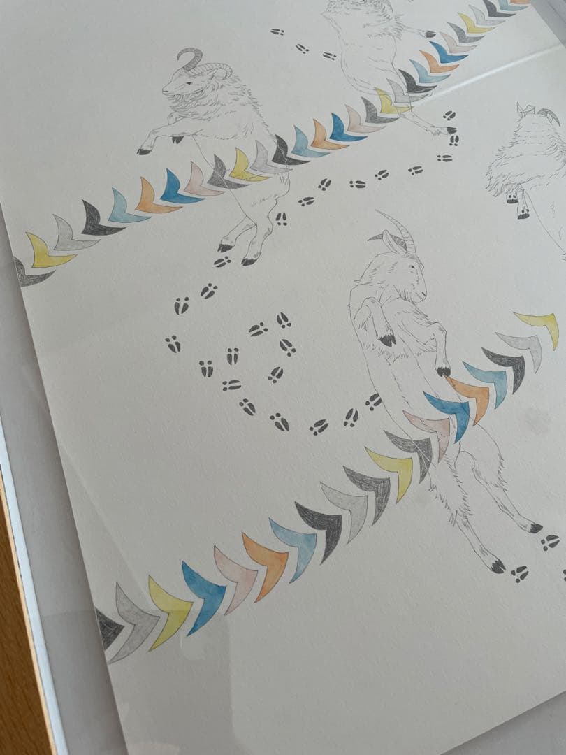 ◆原画 一点物 ミナペルホネン 元永彩子 額装作品 サイン入り