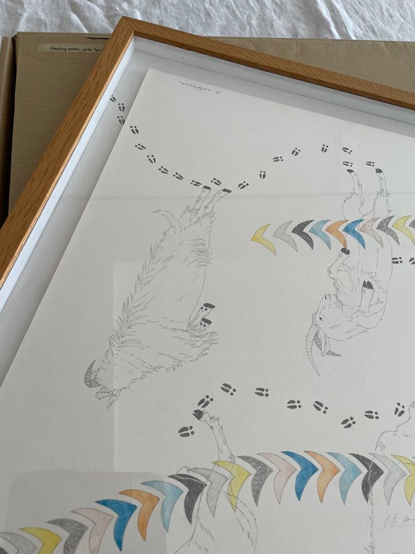 ◆原画 一点物 ミナペルホネン 元永彩子 額装作品 サイン入り