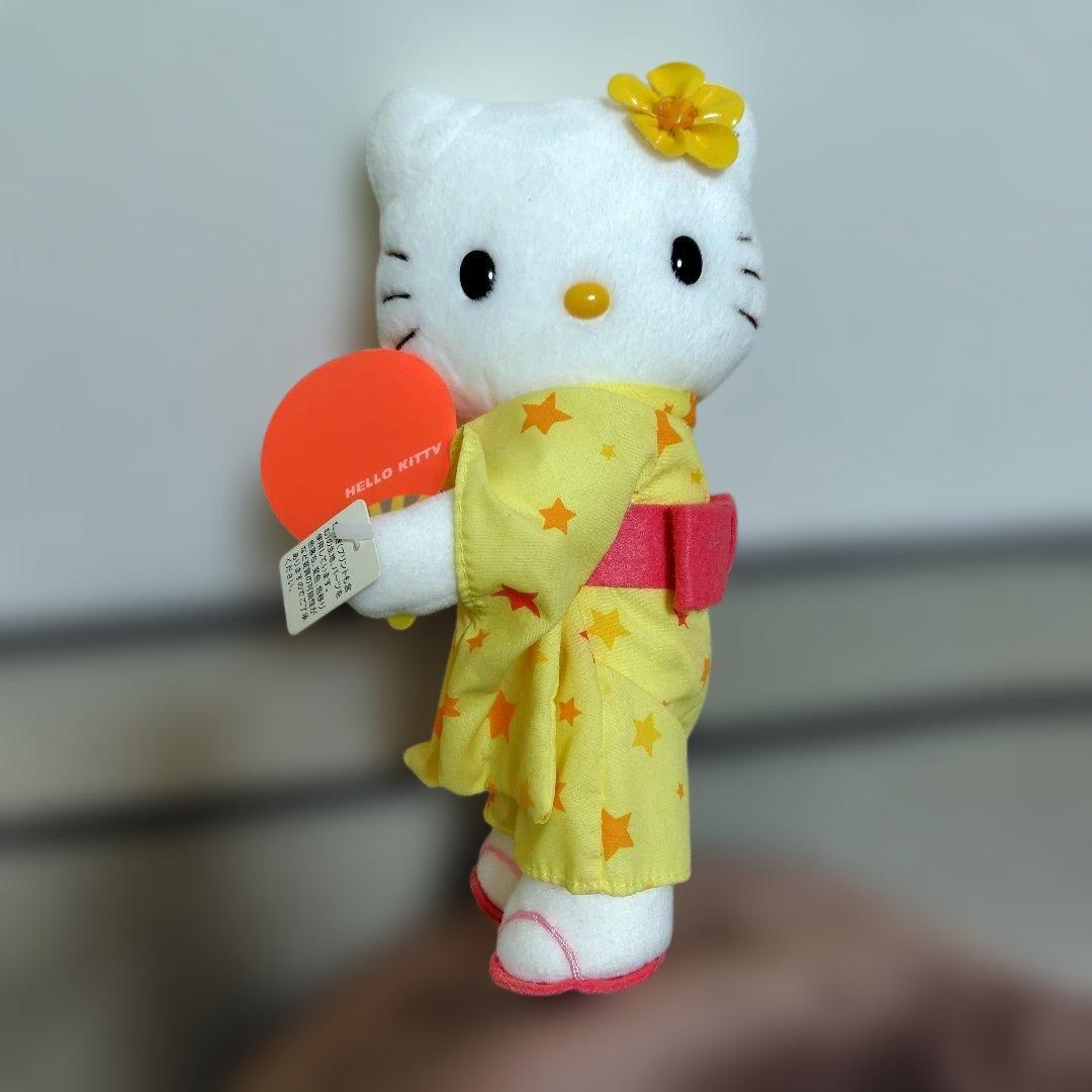 【非売品】ハローキティ 浴衣 ぬいぐるみ うちわ持ち3体セット