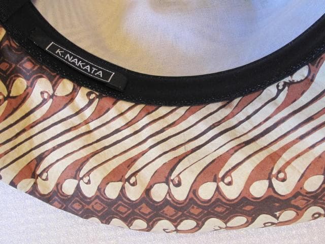 帽子クロッシェ バティック 幾何学模様のコットンハット ハンドメイド