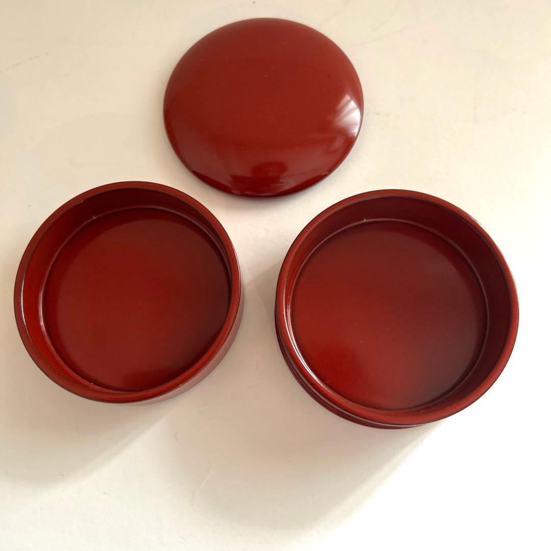 本朱塗り姫二段重　直径8㎝