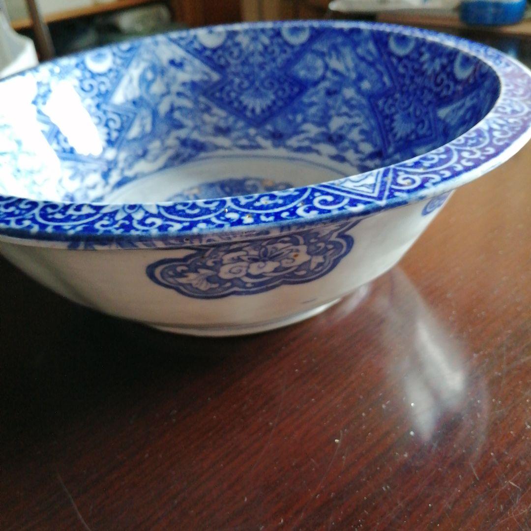 古伊万里　染付龍図大鉢　27cm　幕末