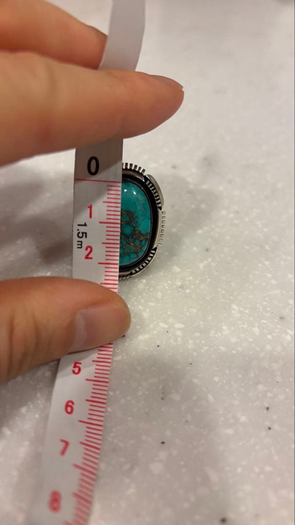 ターコイズ ナバホ フレッドピータース パイロットマウンテン リング 17号