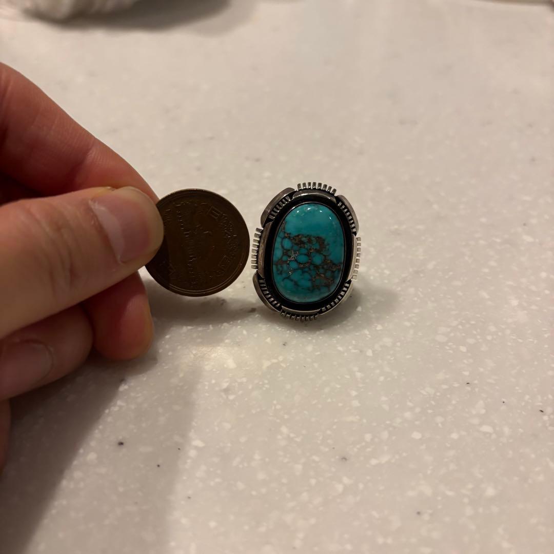 ターコイズ ナバホ フレッドピータース パイロットマウンテン リング 17号