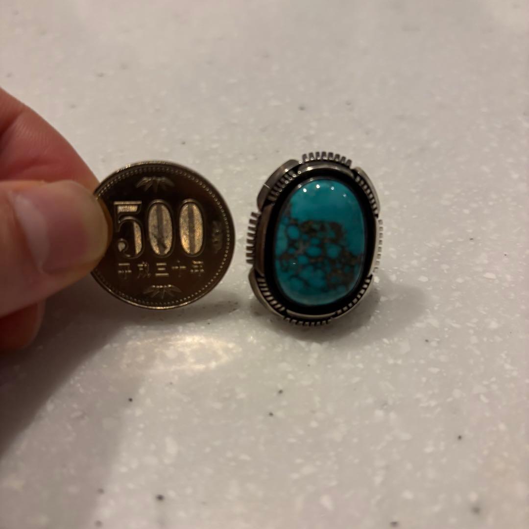 ターコイズ ナバホ フレッドピータース パイロットマウンテン リング 17号