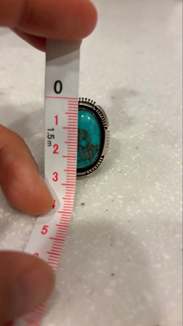 ターコイズ ナバホ フレッドピータース パイロットマウンテン リング 17号