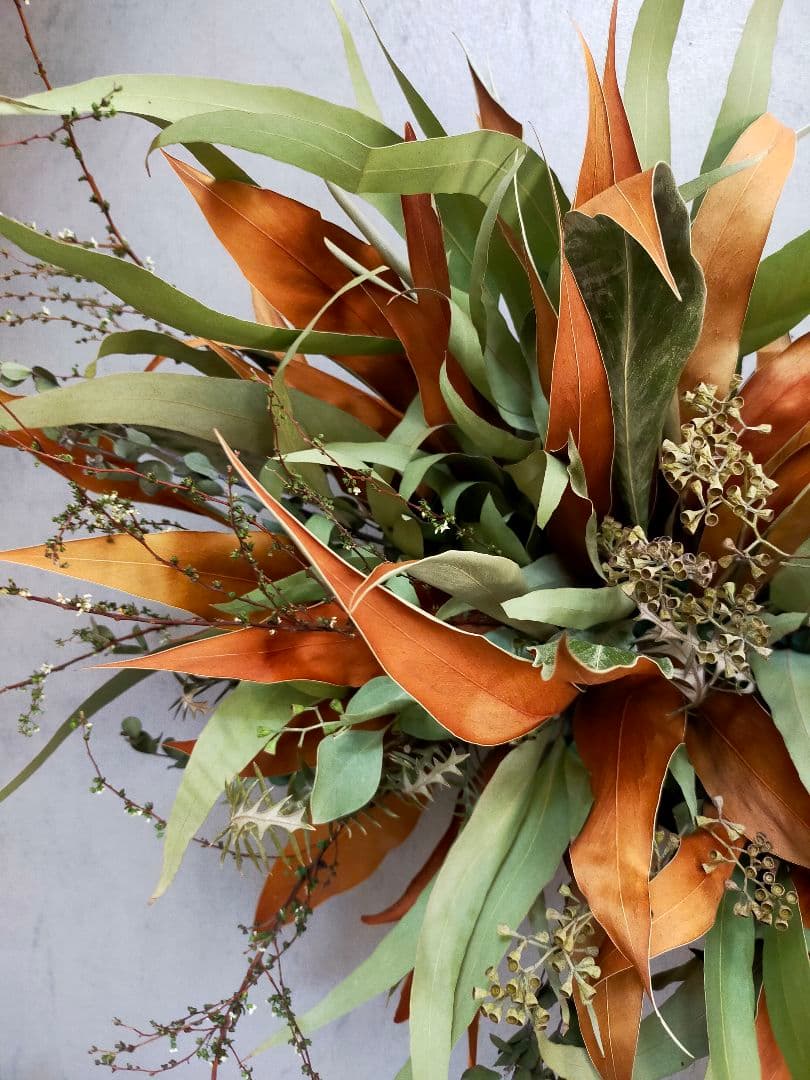 101.【人気♡✕大型✕横長スワッグ】ドライフラワー グレビリアゴールド