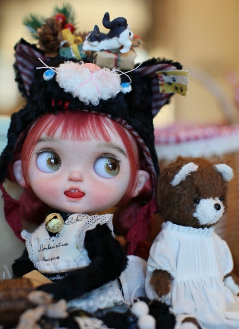 カスタムブライス 海外作家様 かわいい クリスマス仔猫ちゃん 笑顔 フルセット