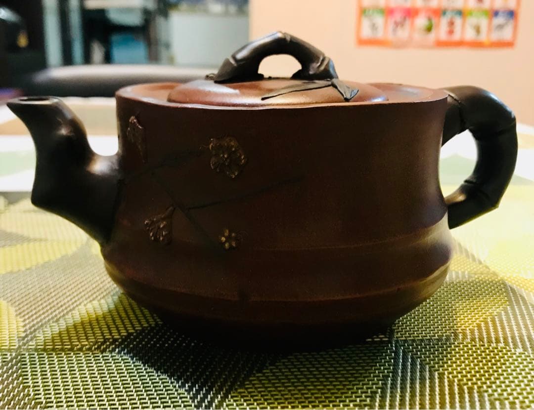 みつるつる　中国茶 茶器 茶壺 宜興老一廠 紫砂 380cc 歳寒三友壺