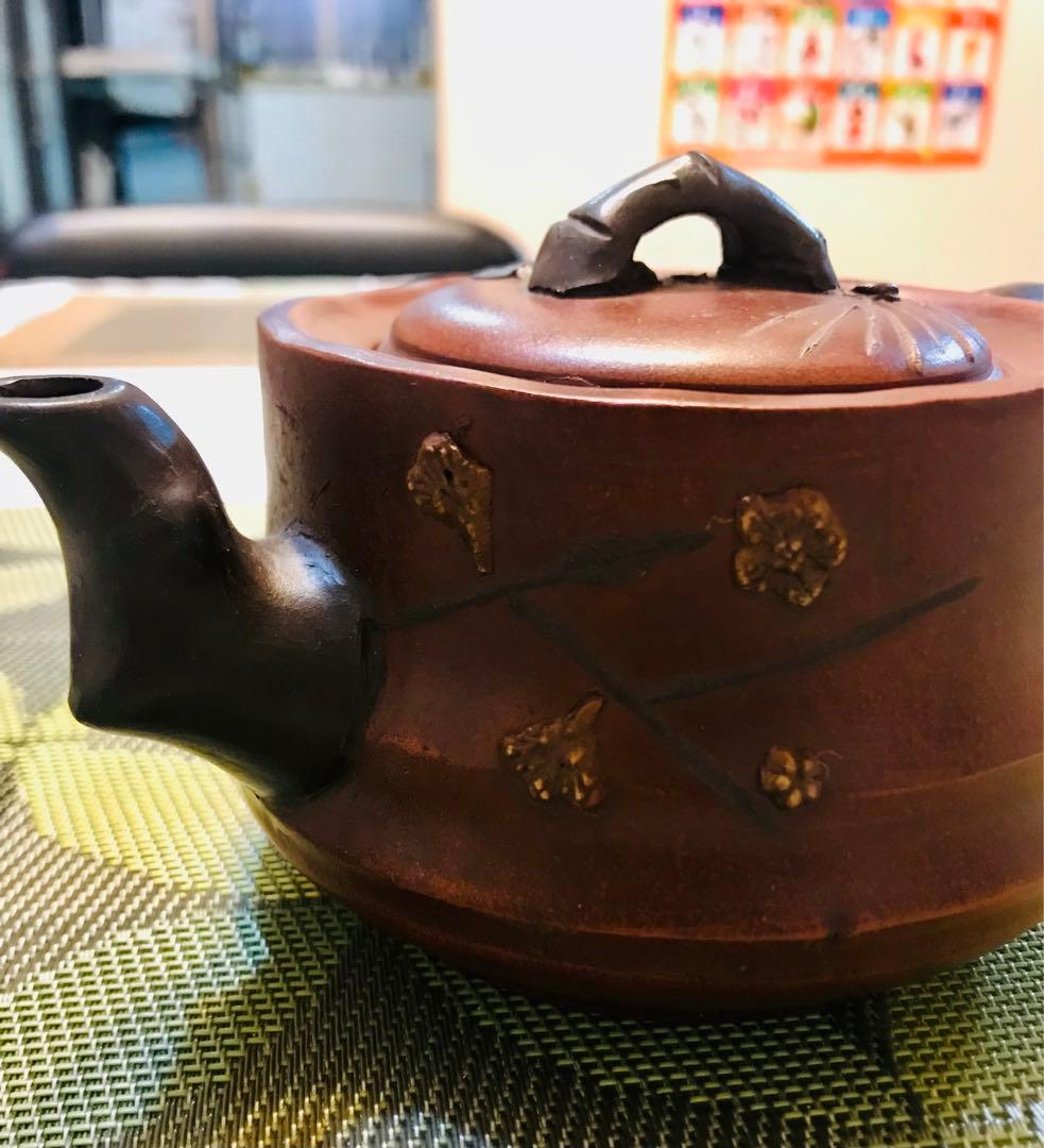 みつるつる　中国茶 茶器 茶壺 宜興老一廠 紫砂 380cc 歳寒三友壺