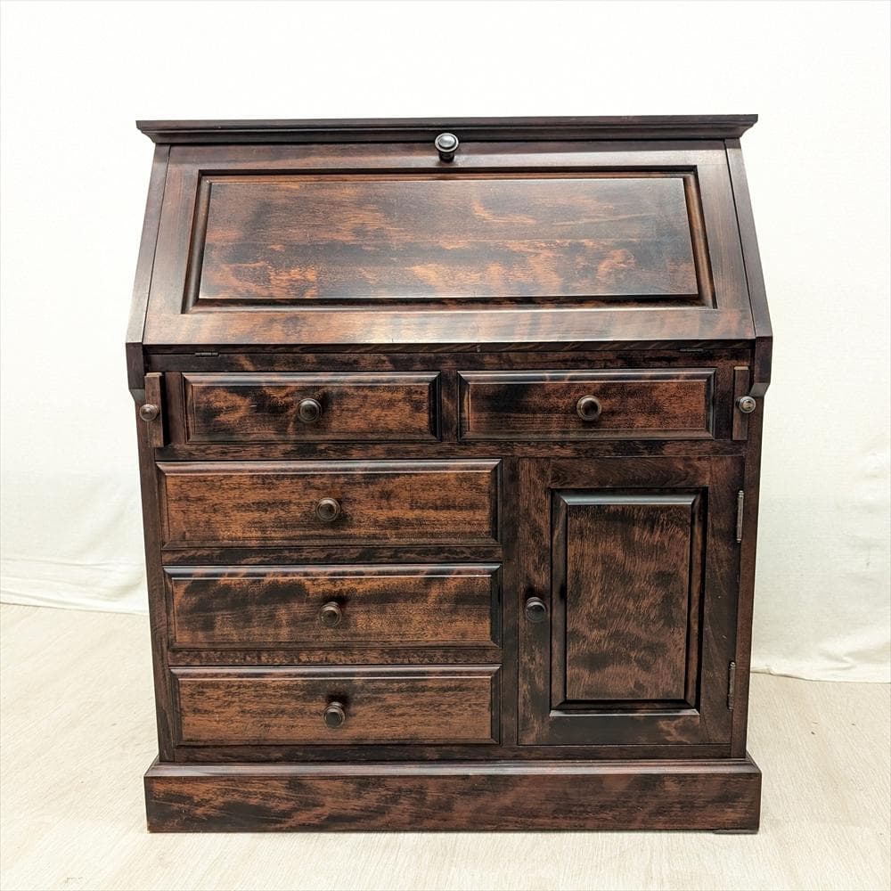 天然木　ライティングデスク　ライティングビューロー　学習机　勉強机　デスク　民藝