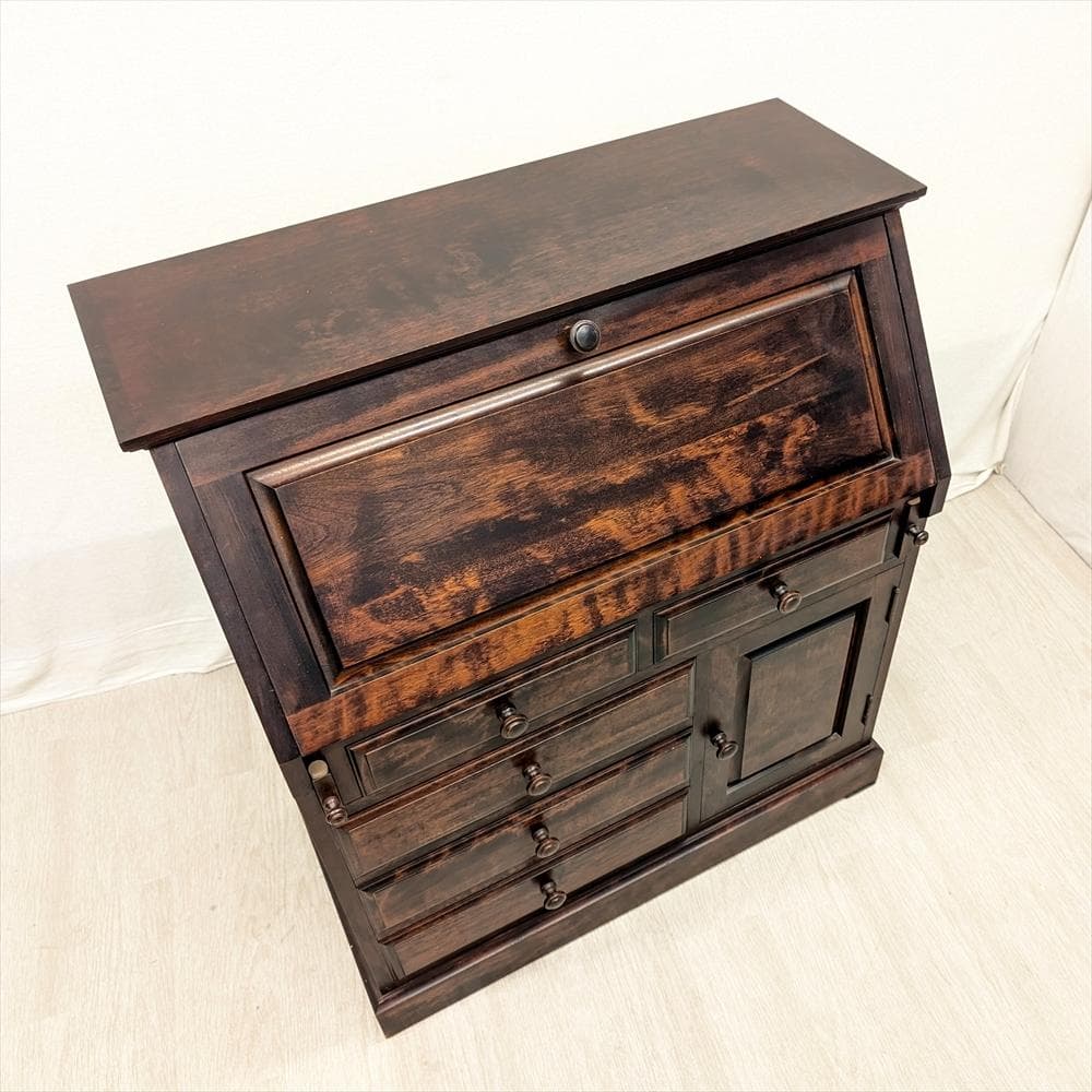 天然木　ライティングデスク　ライティングビューロー　学習机　勉強机　デスク　民藝