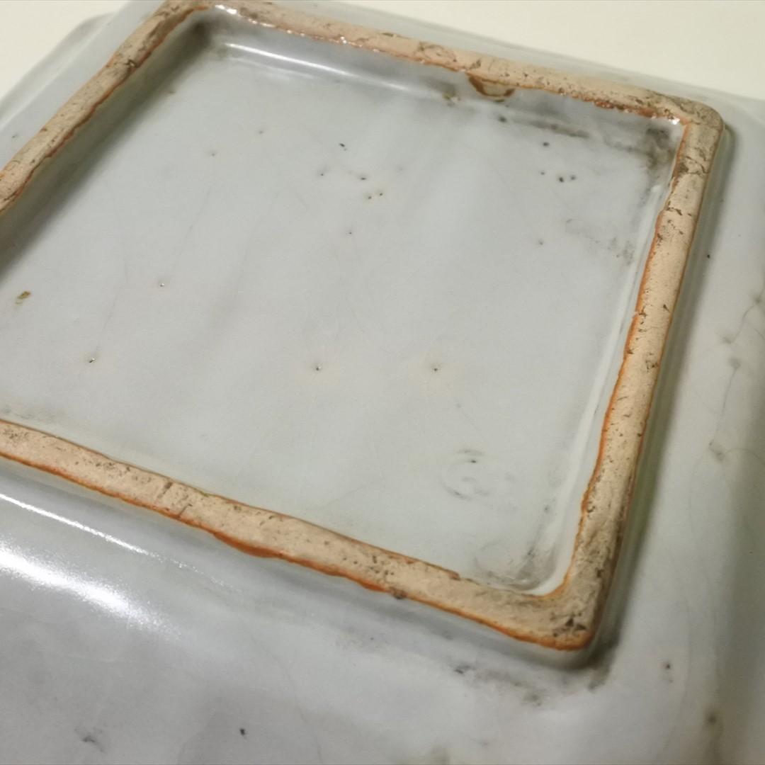 明治時代　犬山焼　角　紅葉　大皿　骨董品　アンティーク　ｊ