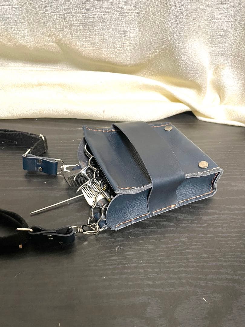 シザーケース 4丁挿し 紺色