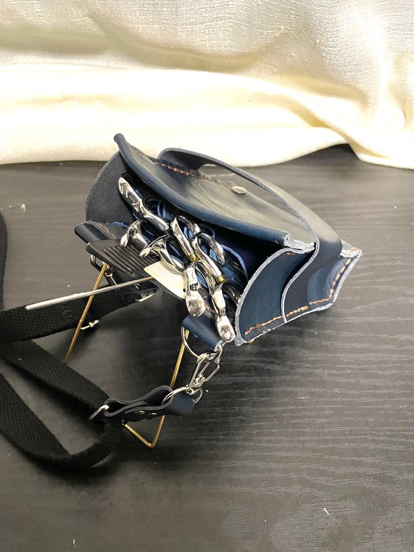 シザーケース 4丁挿し 紺色