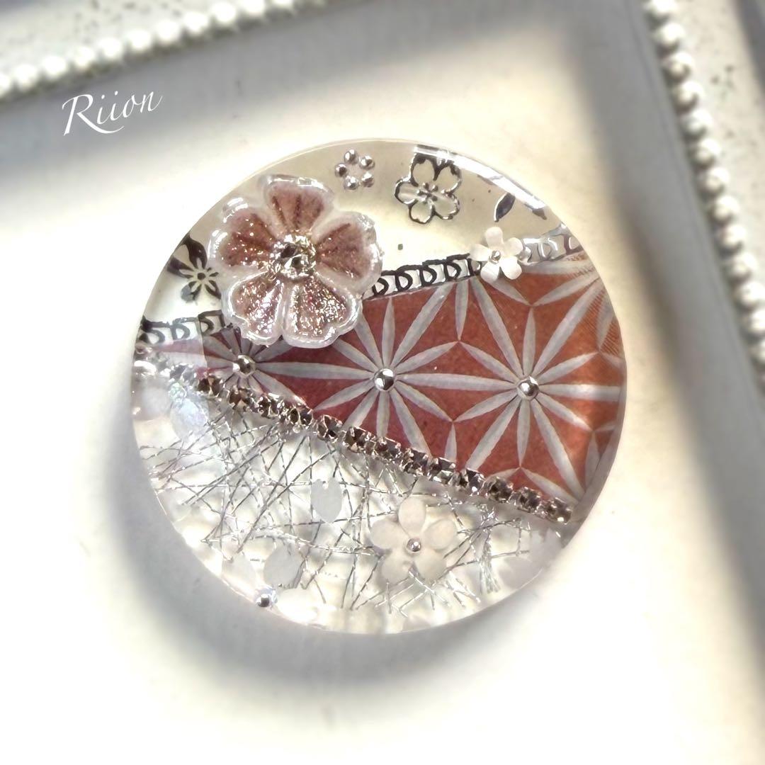 no.1166❀.*゜桜＆切子デザインレジンヘアゴム ❀.*゜2-❹