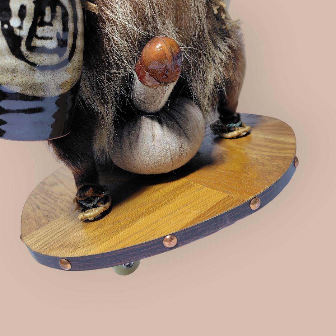 タヌキ たぬき 狸 剥製 置物 キャスター付き 商売繁盛 縁起物 気力精力アップ