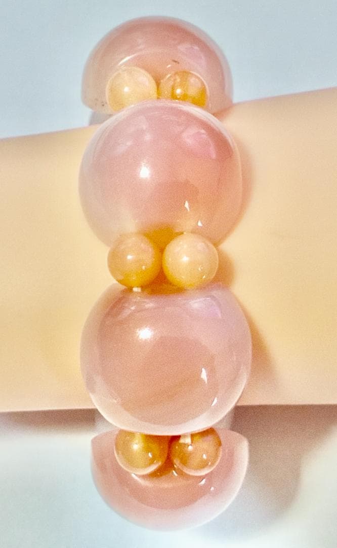 天然石バングル ピンクメノウ オレンジメノウ 瑪瑙 癒し お守り 希少