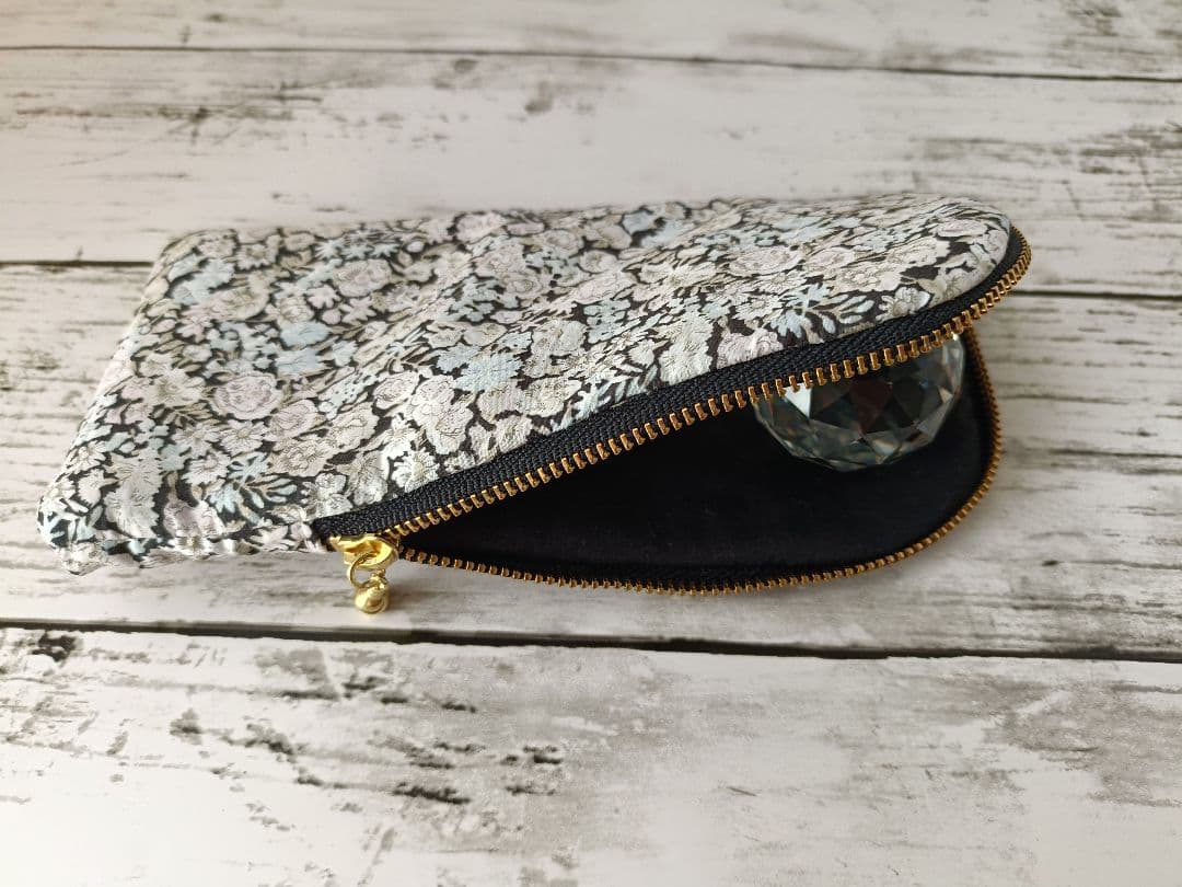 メガネポーチ リバティ チャイブ きなこ使用 ハンドメイド メガネケース