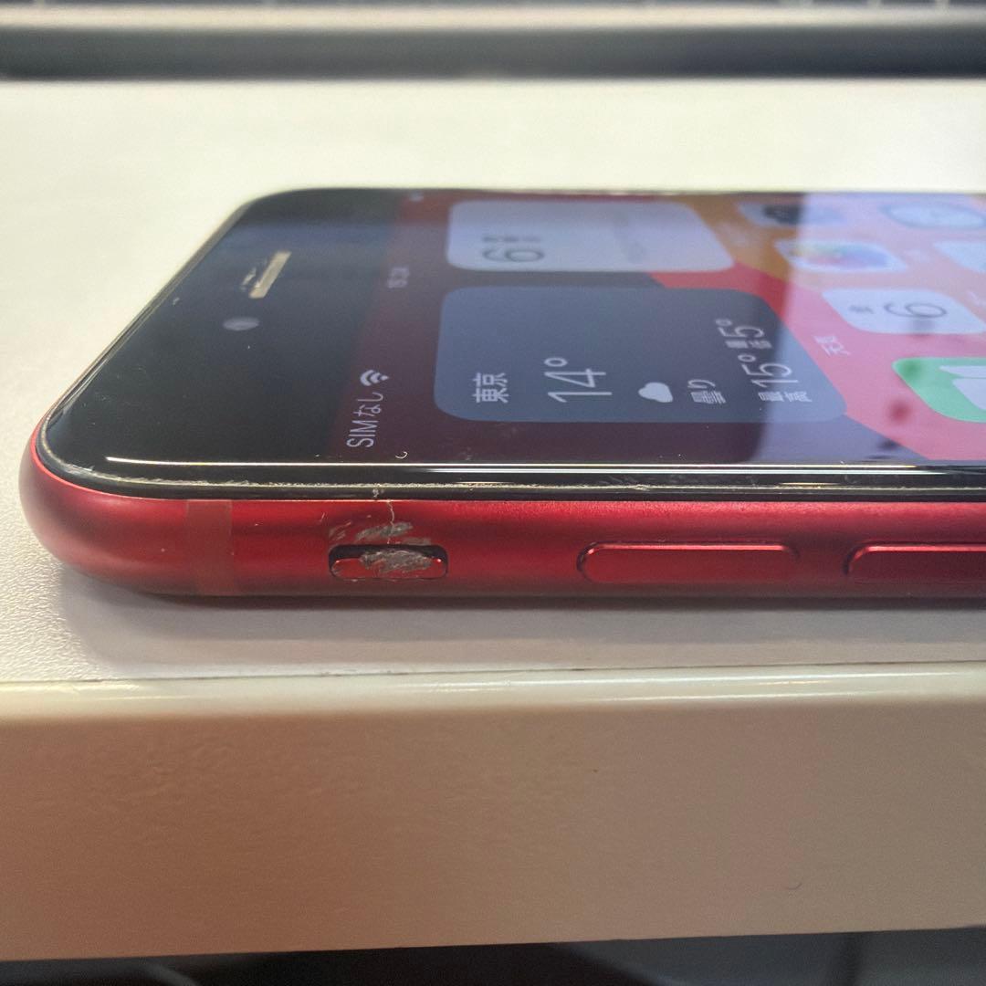 訳あり iPhone SE3 64GB レッド 84% マナーボタン潰れ設定不可