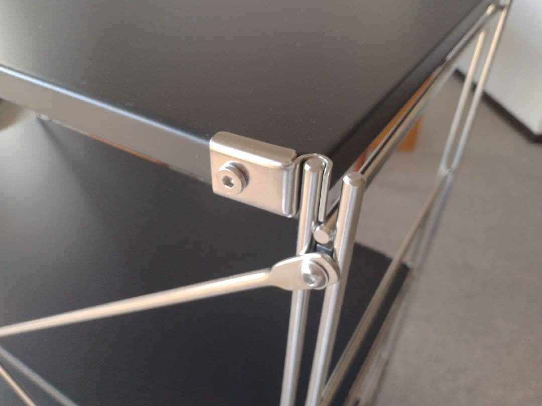 【訳あり】MUJI/無印良品 ステンレスユニットシェルフ小ワイド黒/ダークグレー